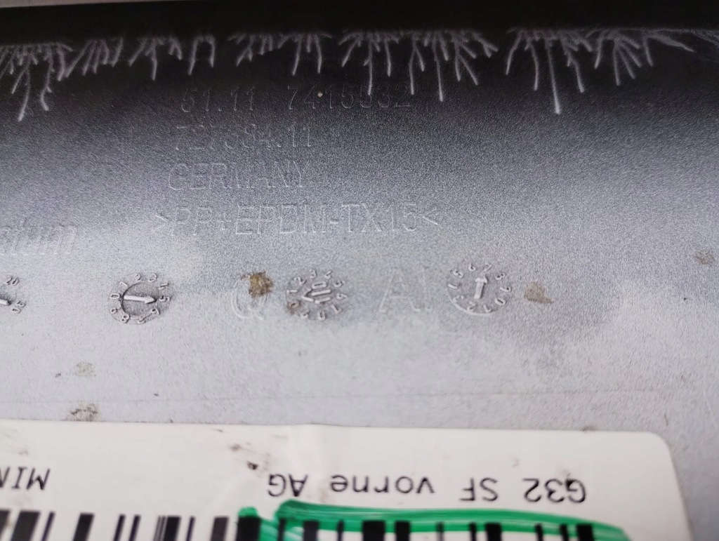 фото №15, Бампер перед bmw 6 gt g32 7415532 оригинальный номер новый комплект жгут омыватель drl хром