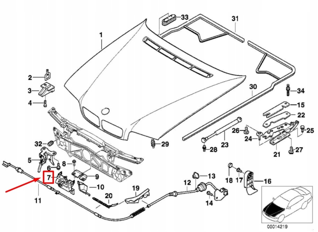 Bmw 7 e38 правый замок капот 51238164764 8164764 oem с Разборки