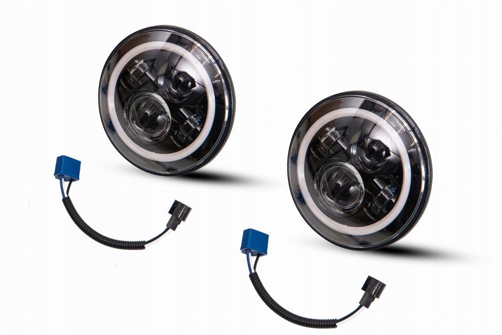 фото №11, Jeep wrangler jl 2018+ лампы передние светодиодные 7'' halo eyes