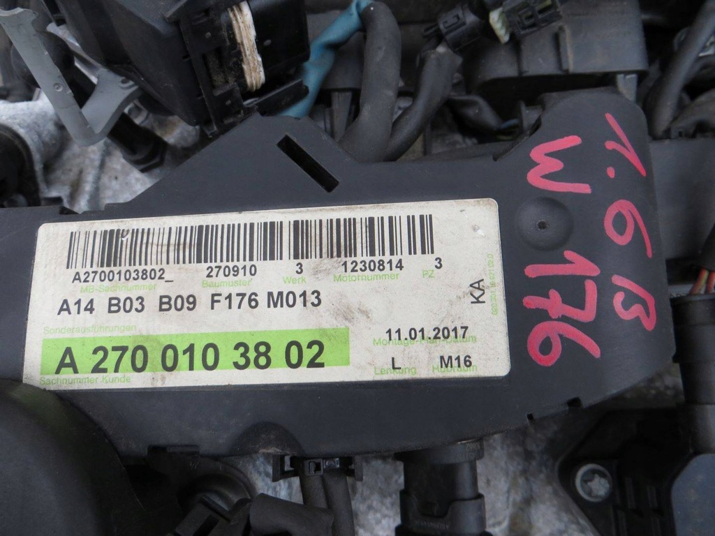 фото №11, Mercedes a-klasa w176 1.6 двигатель kpl 270910 12-