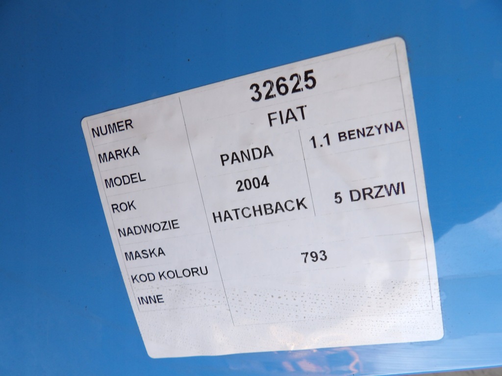 фото №5, Fiat panda ii капот lak. 793