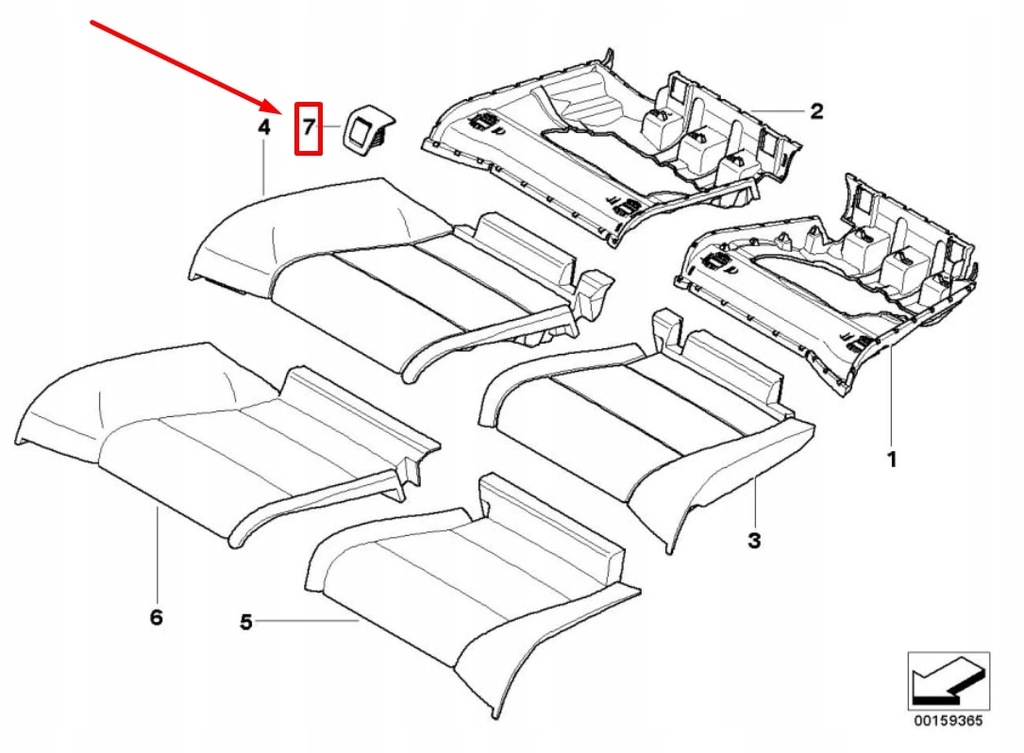 фото №9, Bmw 3 e93 rear seat isofix кронштейн cover flap trim 52209112423 9112423