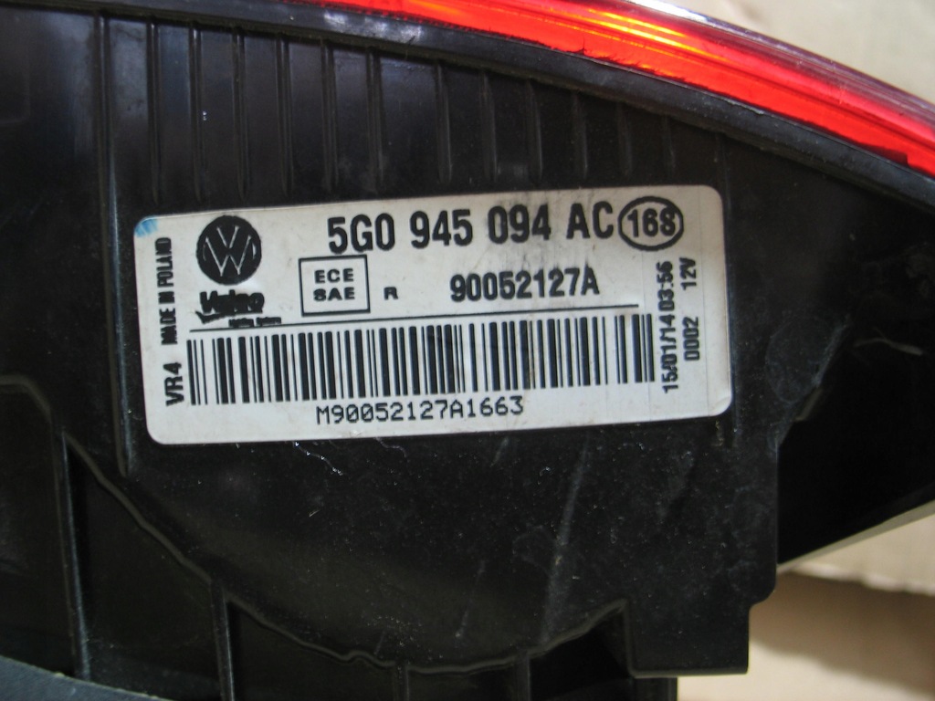 фото №8, Лампа задняя задняя w крышка vw golf 7 vii 5g0945094ac