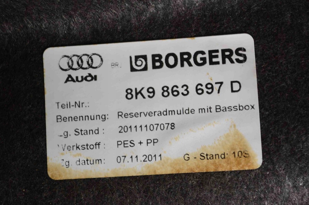 фото №7, Корпус колеса запасного audi a4 allroad 8kh, b8 8k9863697d 25221159 3.0l