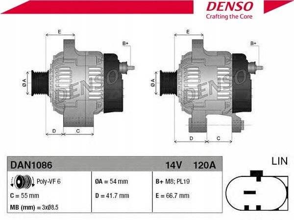 фото №4, Denso генератор alfa romeo mito 1.3 multijet 955