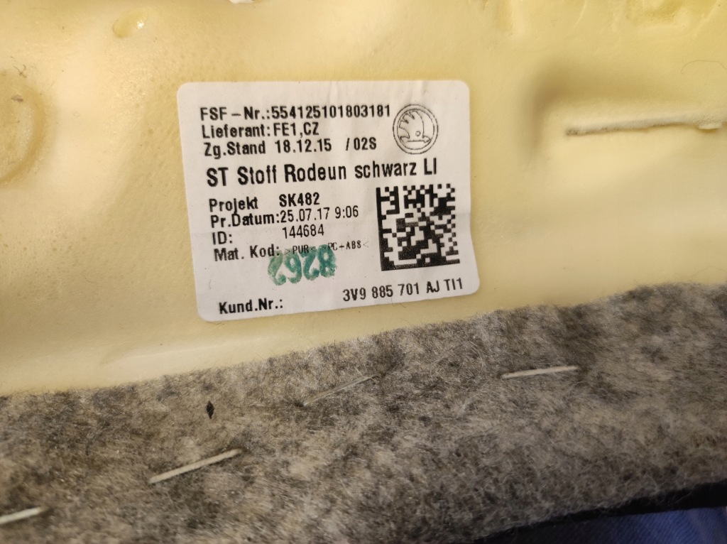 фото №7, Обшивка шторка безпеки подушка сидіння задня задня ліва superb iii 3 kombi