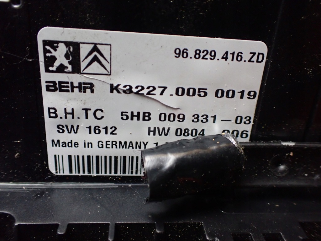 фото №9, Панель кондиционера citroen 96829416zd 12056