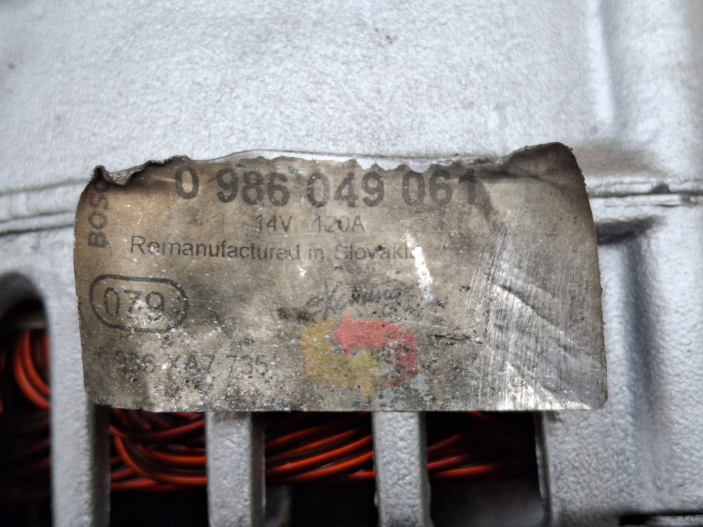 Ducato jumper boxer 2.5 2.8 06 генератор 120a bosch 0986049061 Зі Шроту