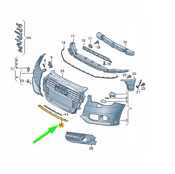 фото №8, Audi a1 mk1 передня частина бампер спойлер 8x0807061a1rr