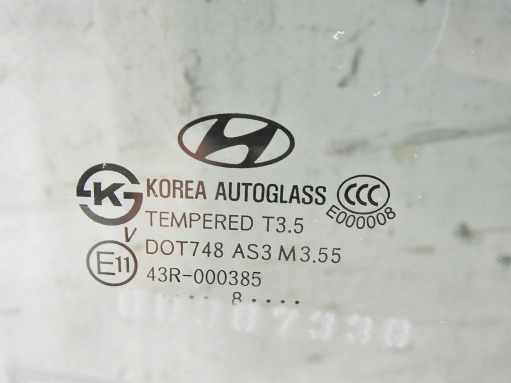 фото №4, Стекло дверь правый задняя hyundai santa fe ii