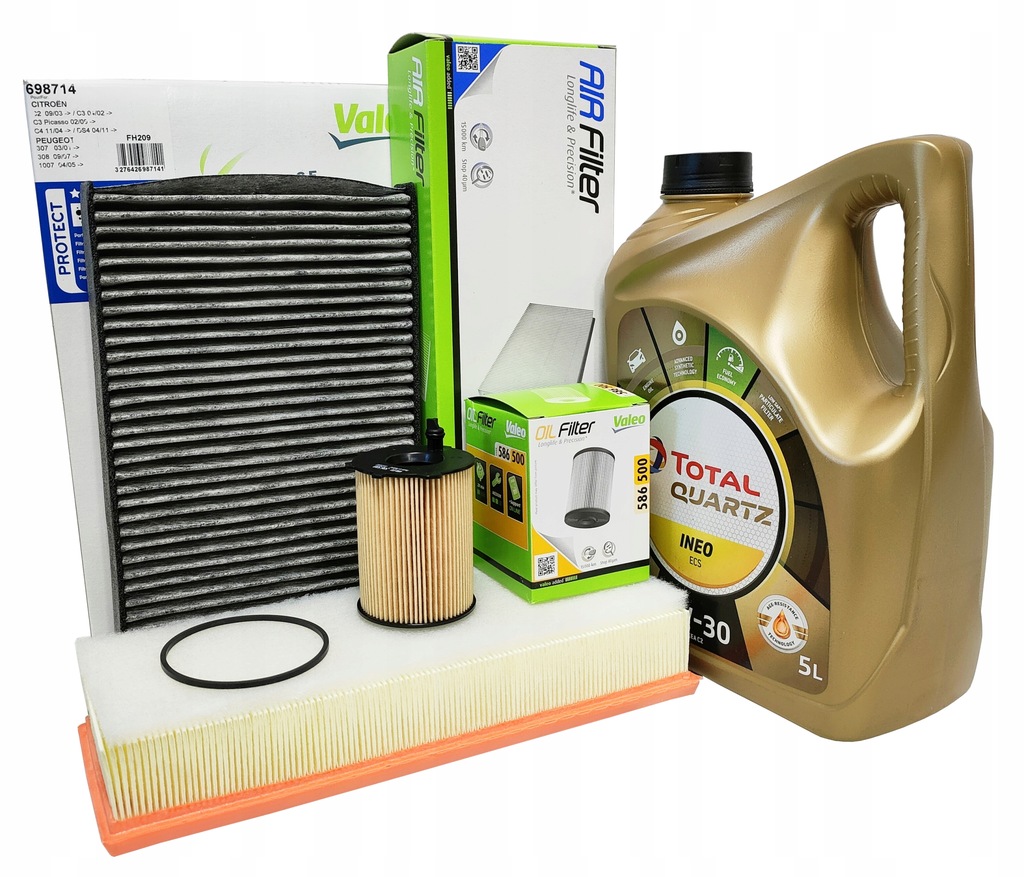 фото №1, Citroen c3 c4 i 1.6 hdi фильтры total 5w30 valeo