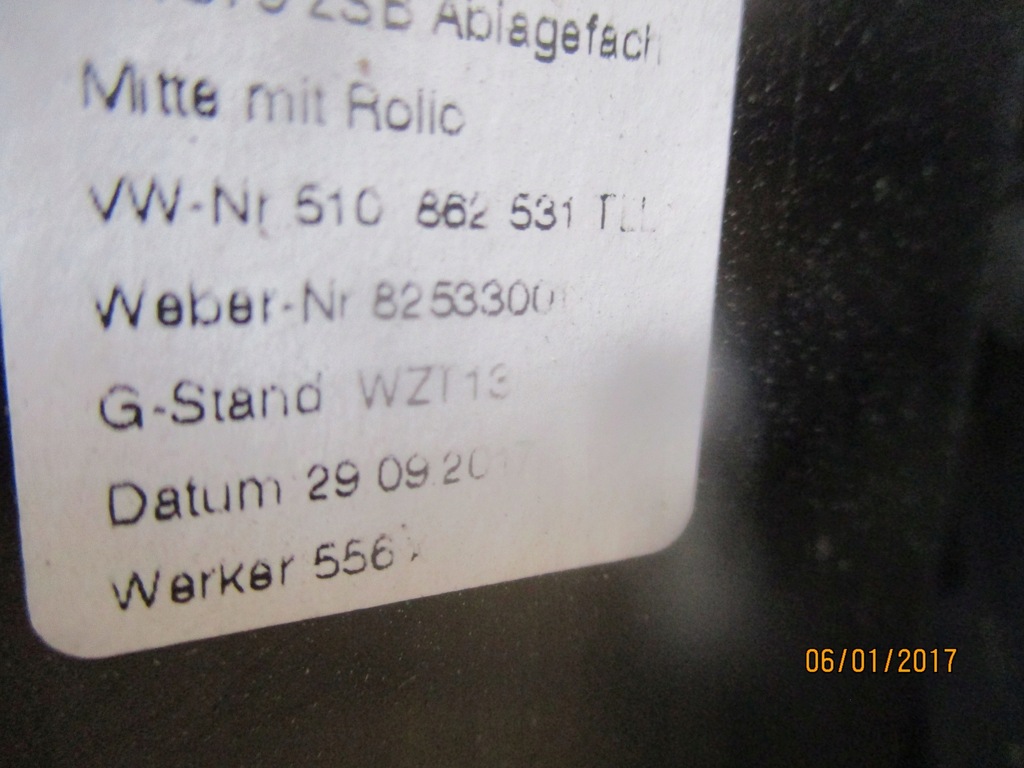 фото №8, Туннель средний подлокотник vw golf sportsvan