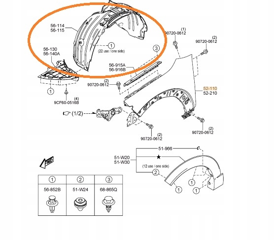 фото №1, Mazda оригінальний номер підкрилок перед ліва mazda cx30 dm
