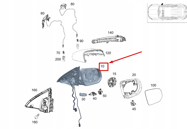 фото №1, Mercedes-benz gls x167 зеркало боковой правое rhd a1678108002