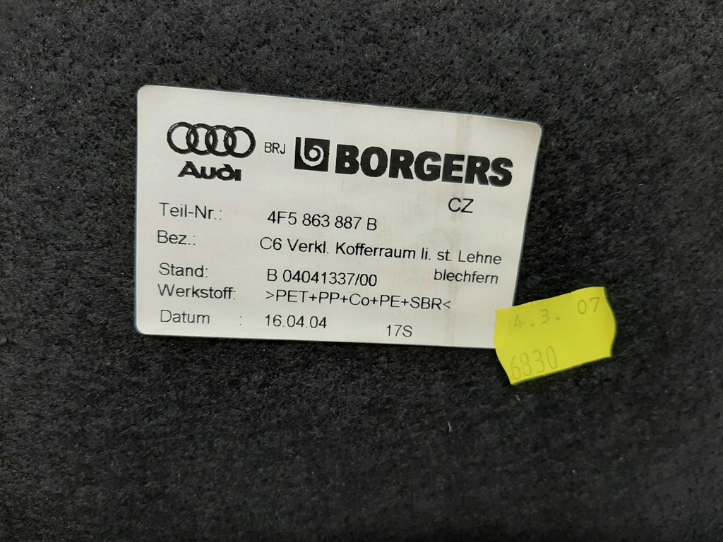 фото №11, Audi a6 c6 sedan обшивка багажника левый 4f5863887b