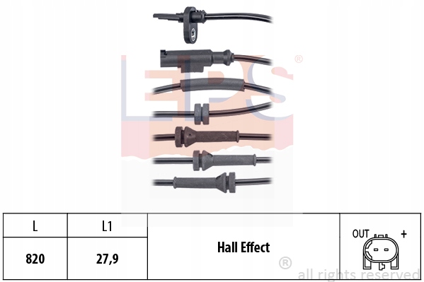 фото №1, Датчик, скорость вращательная колеса eps 1.960.140