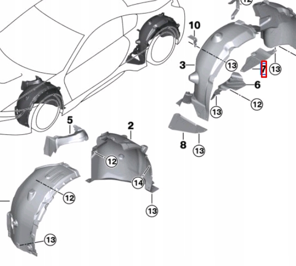 фото №9, Bmw i8 i12 rear left aero cover 51757387415