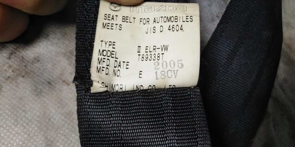 фото №9, Mazda 5 cr 05r pas безопасности задняя ii ряд euro