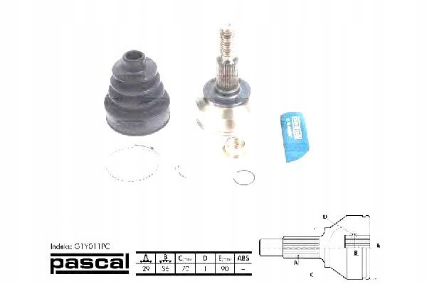 фото №1, Pascal g1y011pc набор шарнир, wał приводной