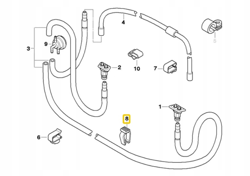 фото №10, Пряжка трубка распылителя bmw e39 e46 e53 x5 x3