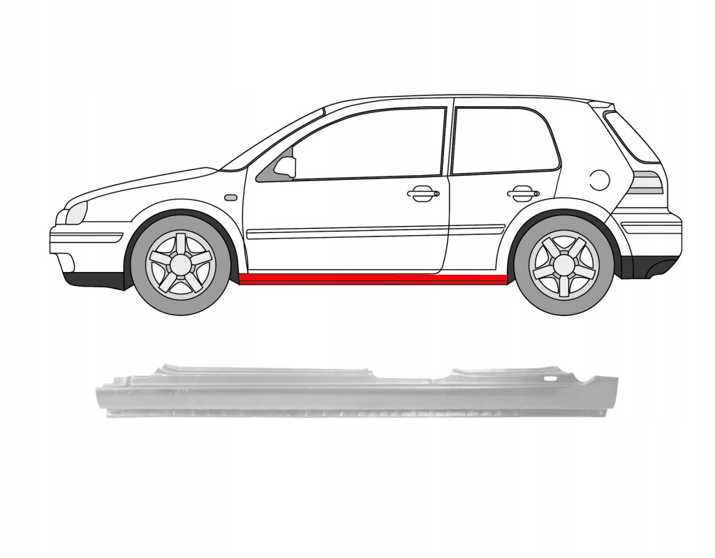 Купити Поріг vw golf iv 4 bora лівий 1997-2006 5d хетчбек