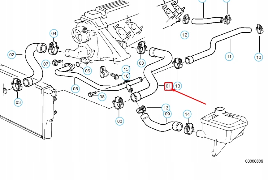 Bmw 3 e36 пабтрубок  воды системы охлаждение 11532244752 2244752 oem с Разборки