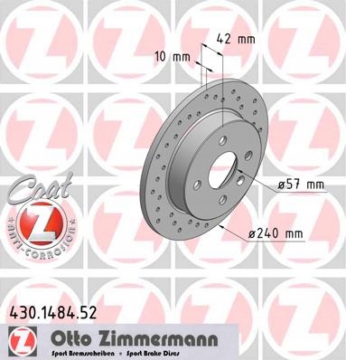 Тормозные диски zimmermann sport задняя opel meriva a 4 болты Цена