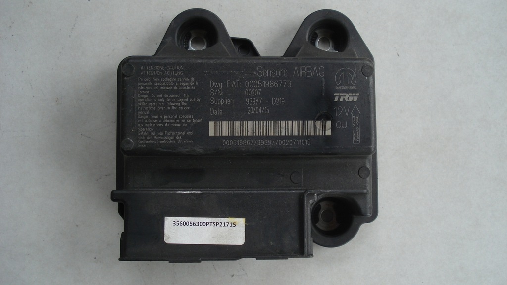 фото №1, Датчик подушка безопасности 00051986773 fiat panda iii