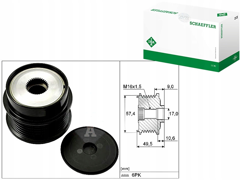 Купити Шків генератора peugeot ina