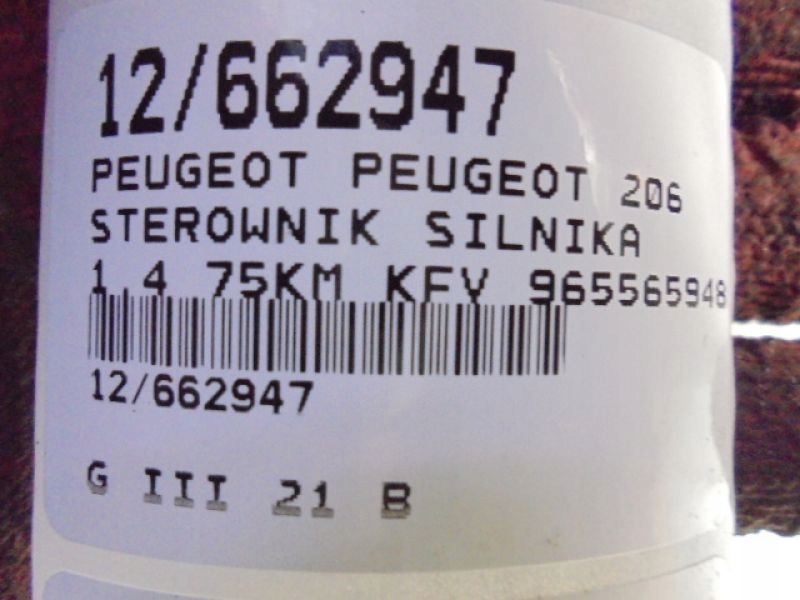 фото №6, Peugeot 206 бортовий комп'ютер двигуна 9655659480 1,4