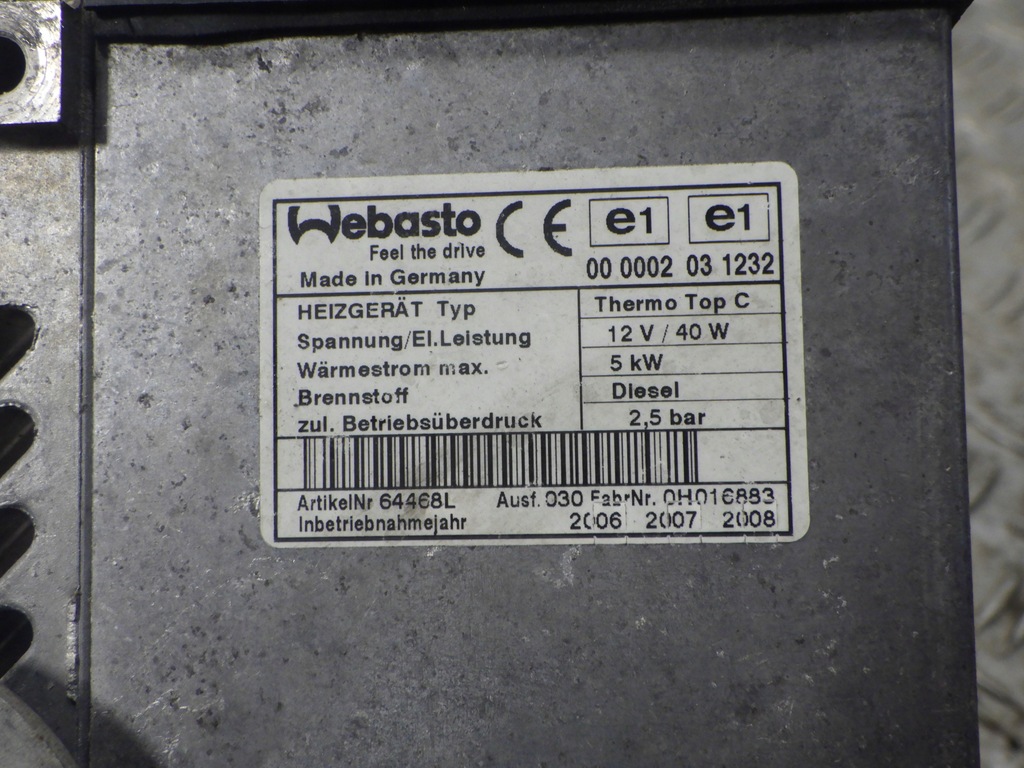 фото №8, Webasto обігрівач стояночний bmw x5 e53 6918942