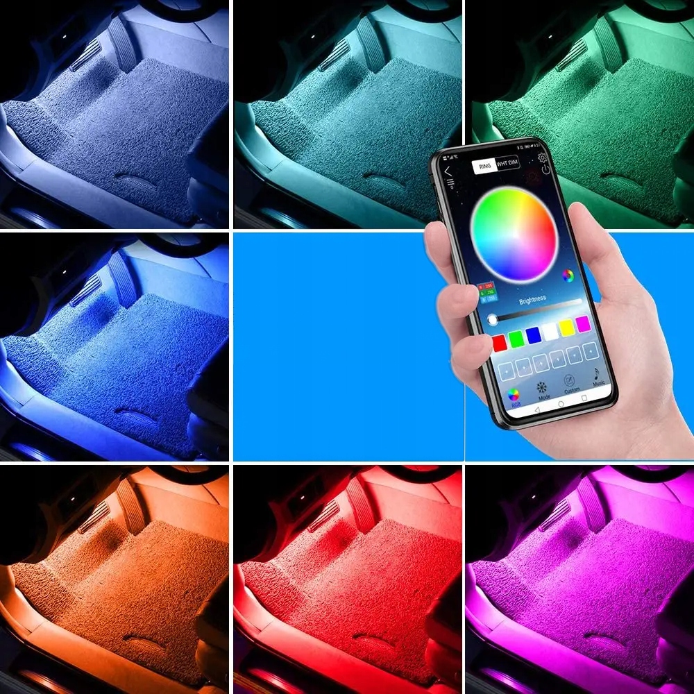 Лента led rgb 5050 12v bluetooth приложение освещение кабина автомобиля автомобиля Киев