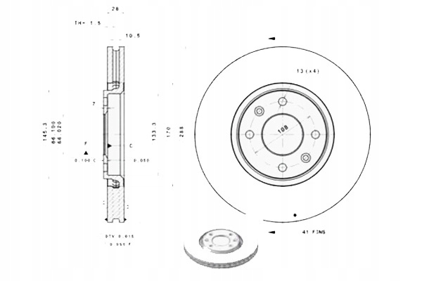 фото №1, Brembo тормозные диски тормозные 2szt. citroen c5 i c5 ii x