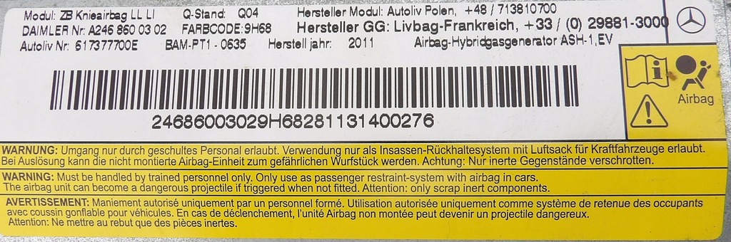 фото №9, Mercedes w246 b180 cdi приборная панель приборная подушка безопасности водителя