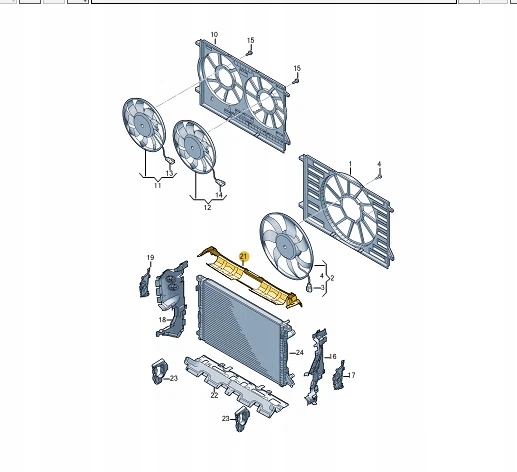 фото №9, Audi q7 4m радиатора верхний канал воздуха 4m0121285b oem