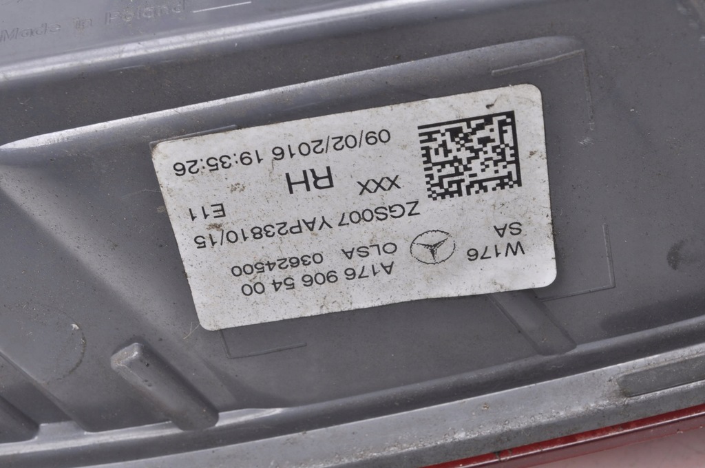 фото №11, Mercedes w176 lift лампа правая задняя a1769065400