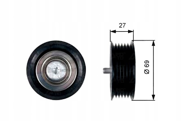 фото №1, Gates ролик направляющая ремень многоручьевой mercedes