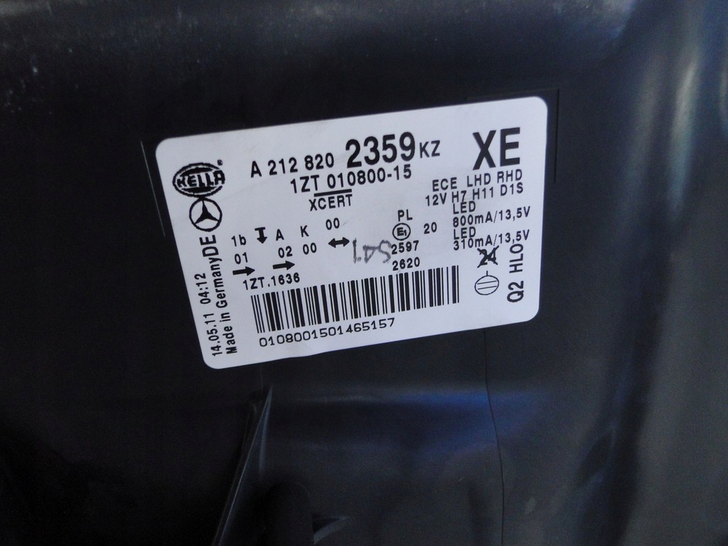 фото №9, Mercedes e 212 w212 лампа левая ночь bi-xenon
