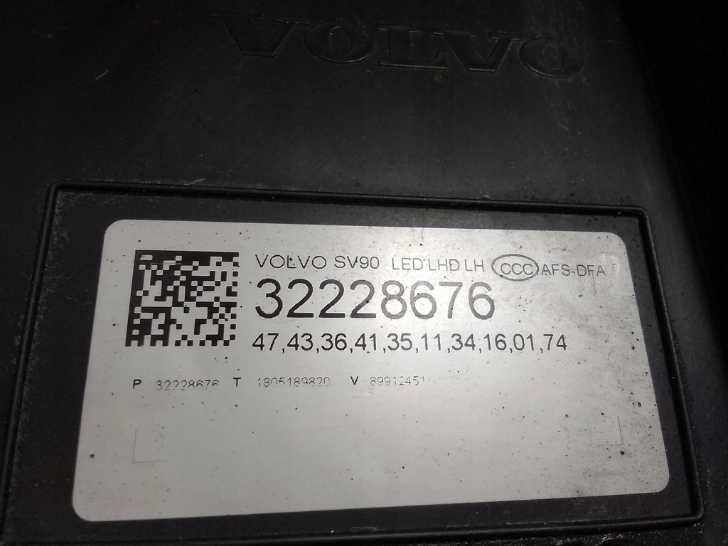 фото №12, Volvo s90, v90 2018 фара лівий передній 32228676