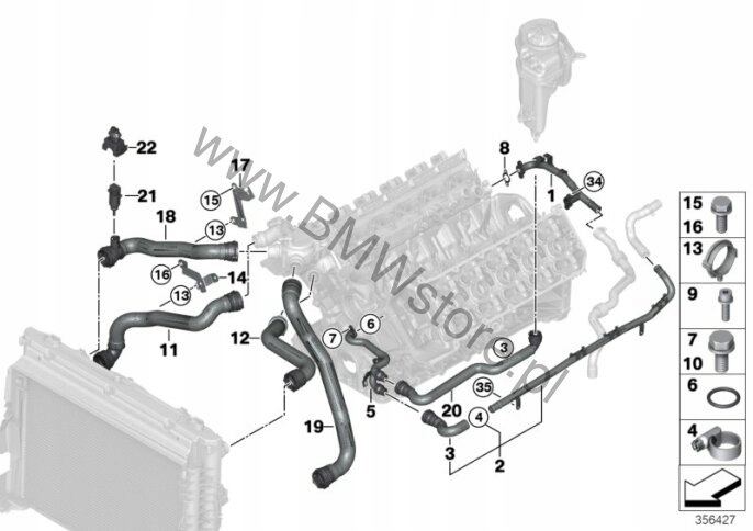 Bmw m5 e60 m6 e63 5.0 s85 шланг гумовий труба патрубок радіатора води 7836569 Київ