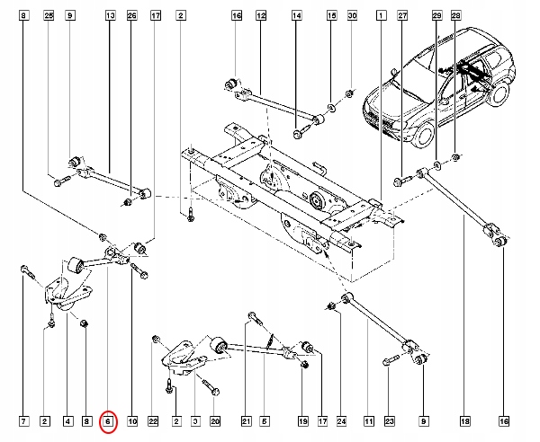фото №5, Новий кронштейн балка задня duster 4x4 правий задня oryg
