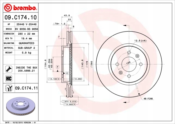 фото №3, Гальмівні диски гальмівні колодки перед brembo kia rio iii 1.4 cvvt