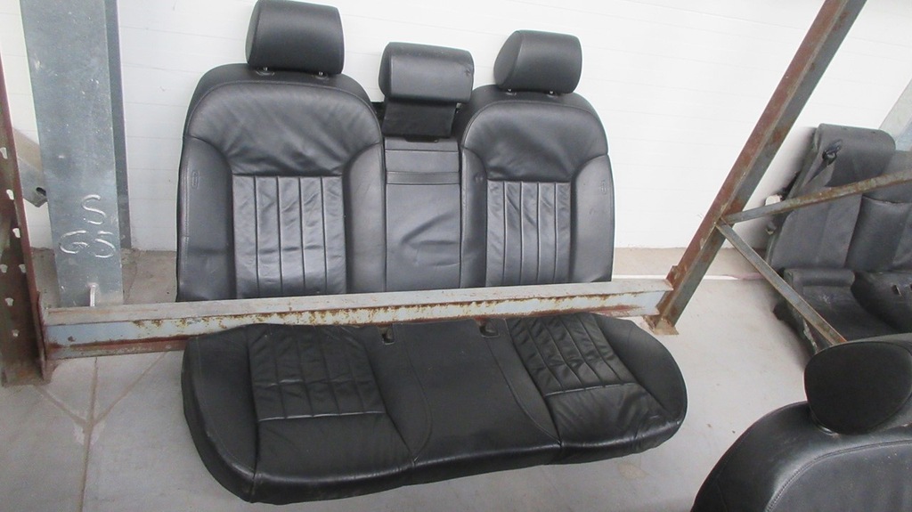 фото №6, Audi a8 d3 сидіння сидіння заднє сидіння сидіння оббивка шкіра чорні