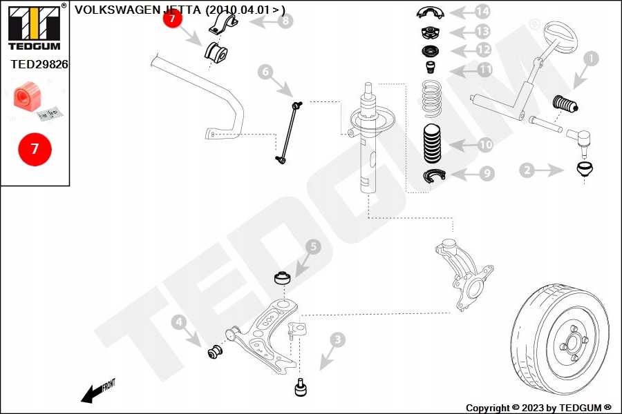 фото №15, Tedgum поліуретан - втулка стабілізатора передній