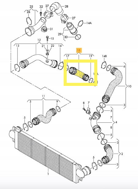 Интеркулер turbo труба vw transporter t5 1.9 tdi Цена