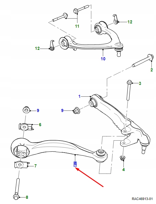 фото №1, Jaguar i-pace x590 передня частина left lower forward керування arm t4k5805 original