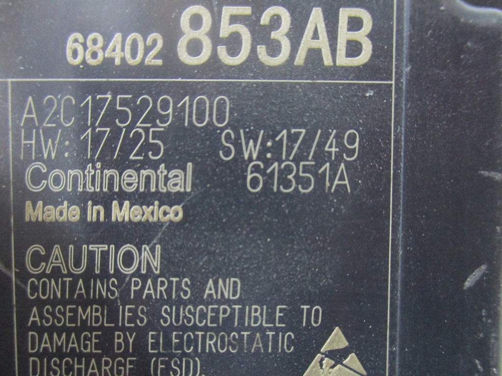 фото №3, Модуль датчик подушка безпеки jeep compass 68402853ab