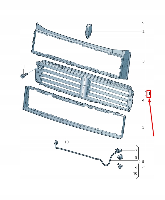 фото №3, Vw jetta a6 mk6 радиатор air впуск shutter vent 5c6122321c
