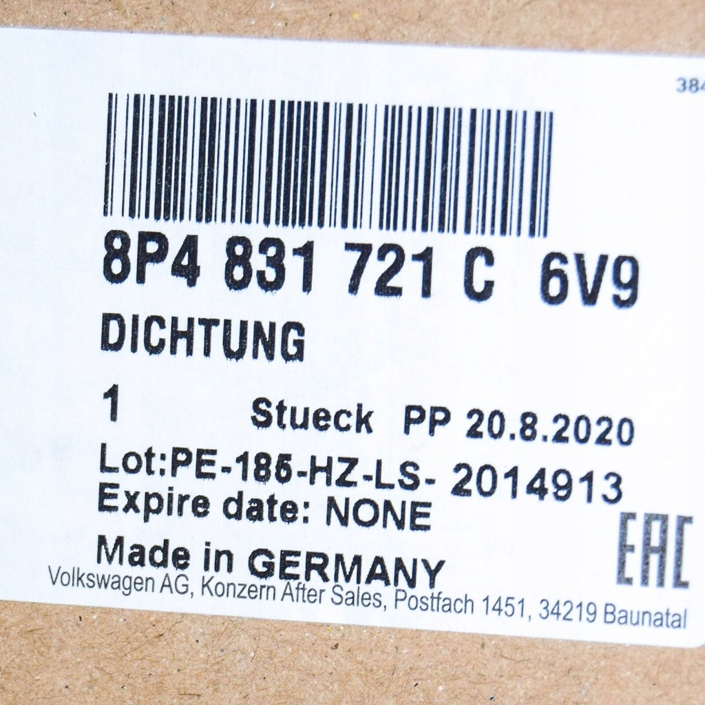 фото №7, Audi a3 8p передня частина door ущільнювач rubber 8p4831721c6v9