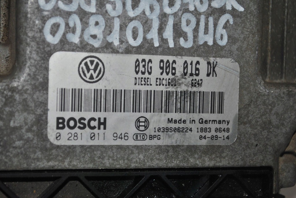 фото №7, Бортовий комп'ютер блок керування двигуна vw touran i 1.9tdi dsg 03g906016dk 0281011946